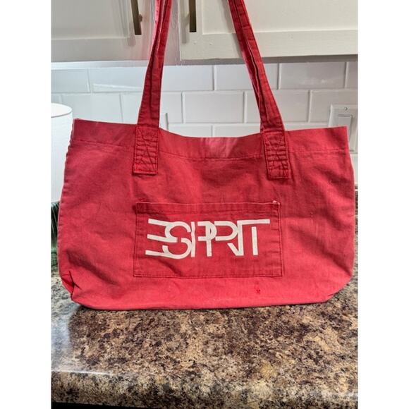 Vintage Esprit Canvas Tote Bag-Red - Picture 2 of 16